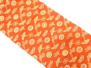 草木染 鶴に桐・花模様 名古屋帯